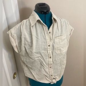 Cotton gauze summer button down